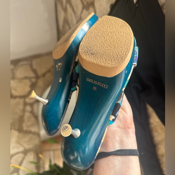 AUTHENTIC Emilio Pucci Kitten Heeled Sandals size 5 - Picture 2 of 5